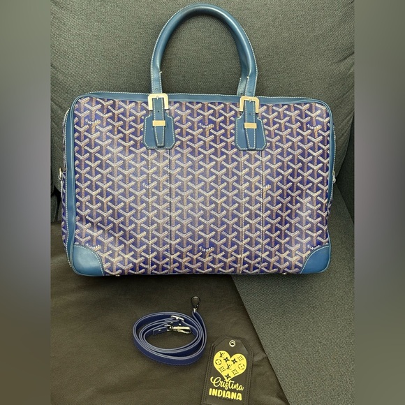Goyard Blue Ambassade briefcase - Picture 5 of 16